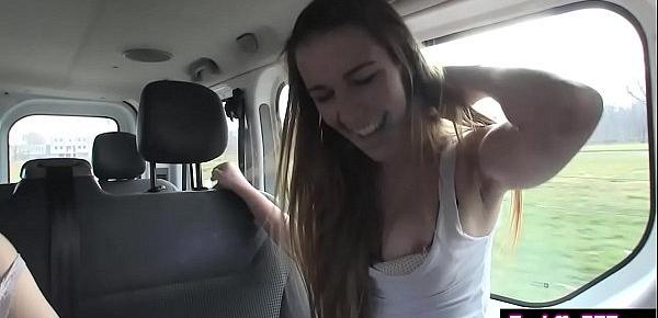 Wild amateur teen got fucked in a car after picks up him